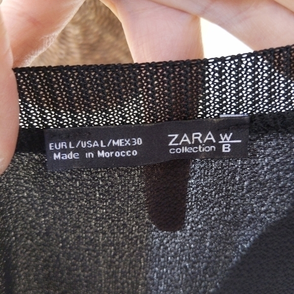 Zara‎ Black Sheer Mesh Mini Casual Dress - Picture 5 of 6